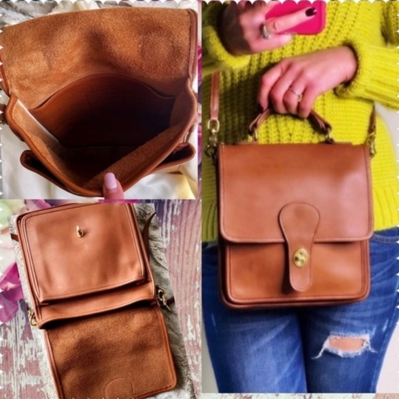 VINTAGE COACH BRITISH TAN LEATHER STATION BAG 5130 - Picture 6 of 16